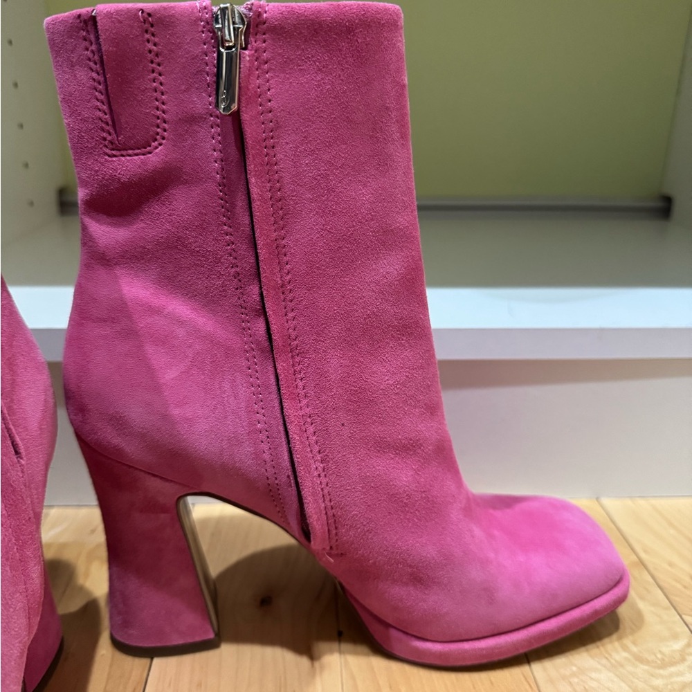 Sam Edelman Fuchsia Suede Heeled Boots